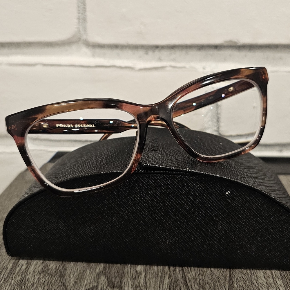 Prada Journal Tortoise Glasses with Case - Picture 3 of 6